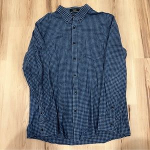 Nordstrom Men’s Button Down Shirt Tapered Fit Blue Plaid Size XL